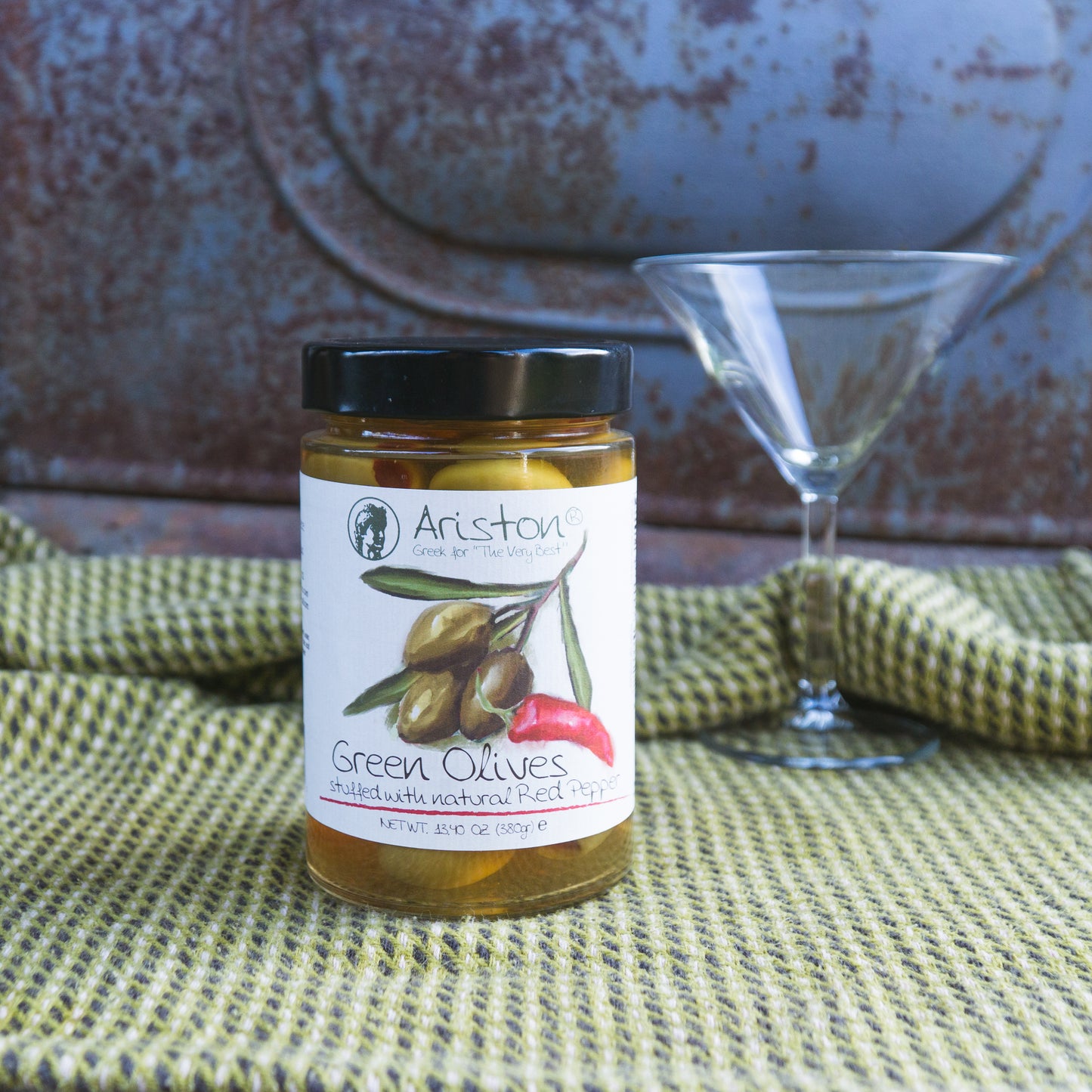 Red Pepper Stuffed Green Olives