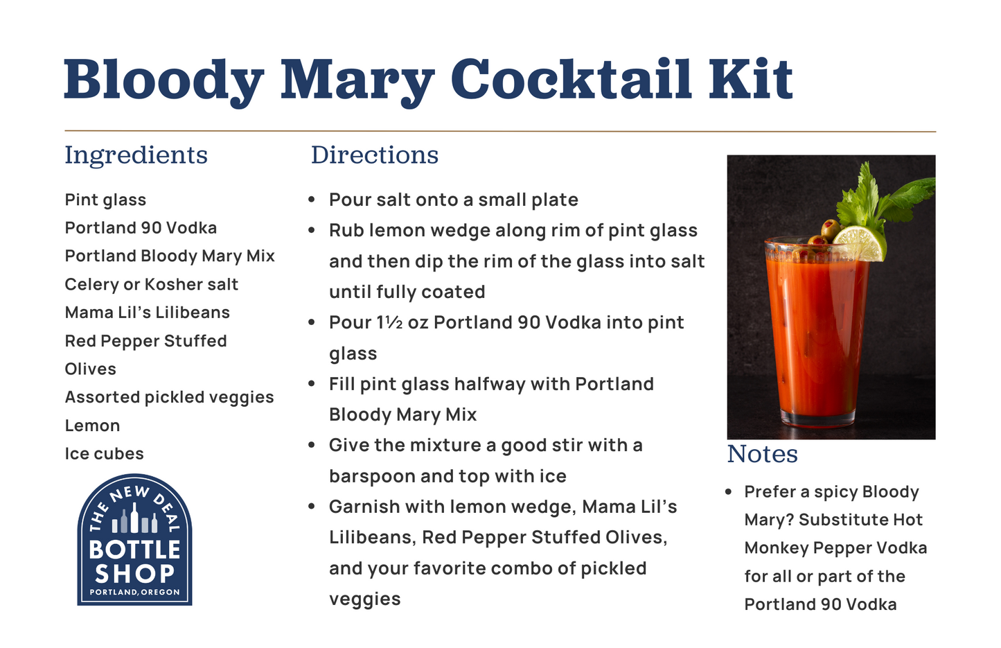 Portland Bloody Mary Coctkail Kit