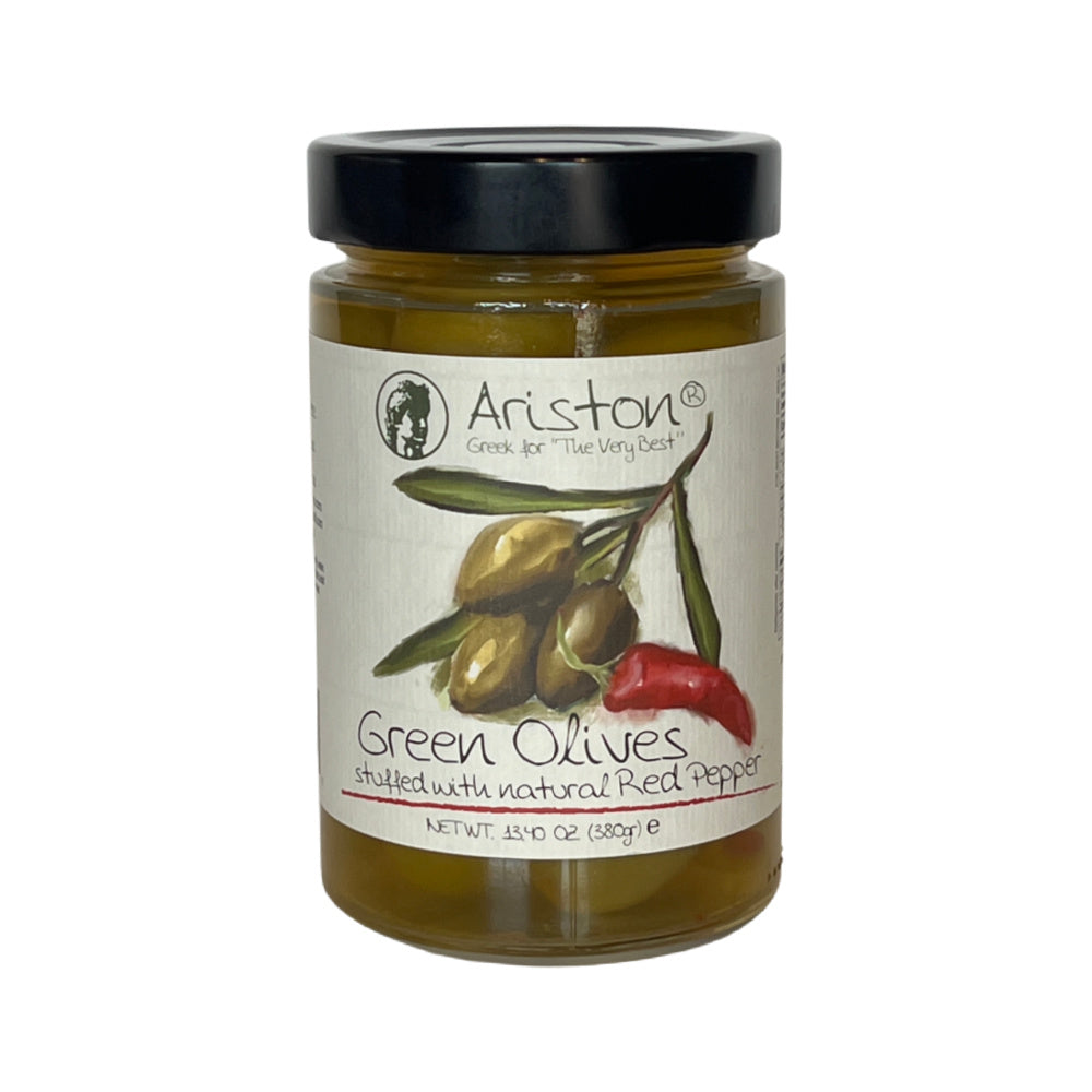 Red Pepper Stuffed Green Olives